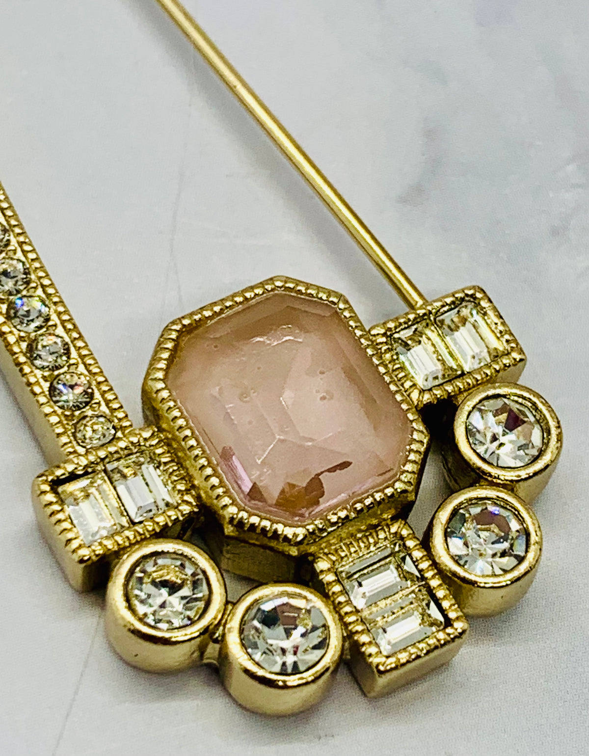 CHANEL CC Rhinestone Safety Pin Earrings - Pre owned