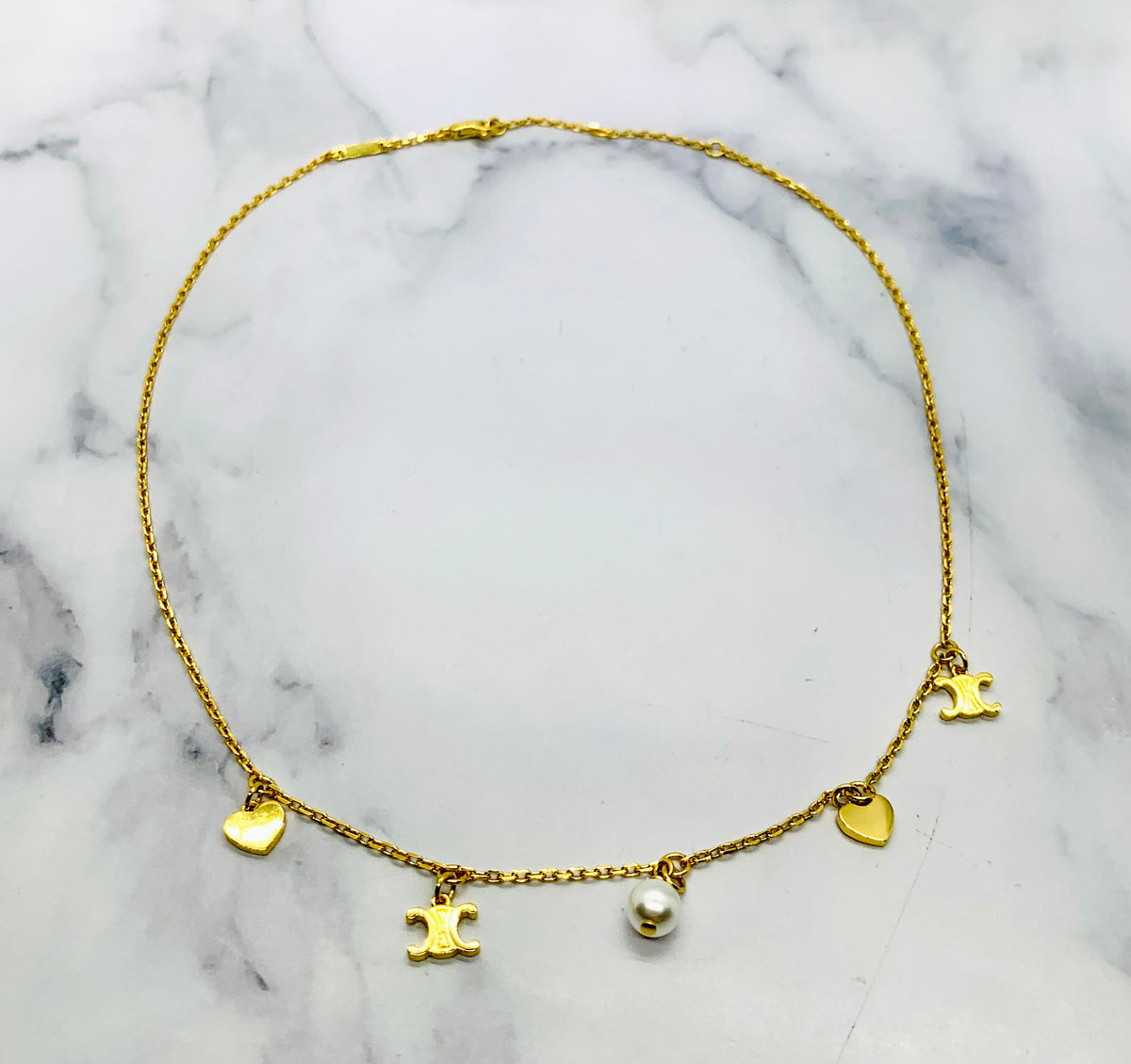 CELINE Monogram Charm Necklace - Pre owned