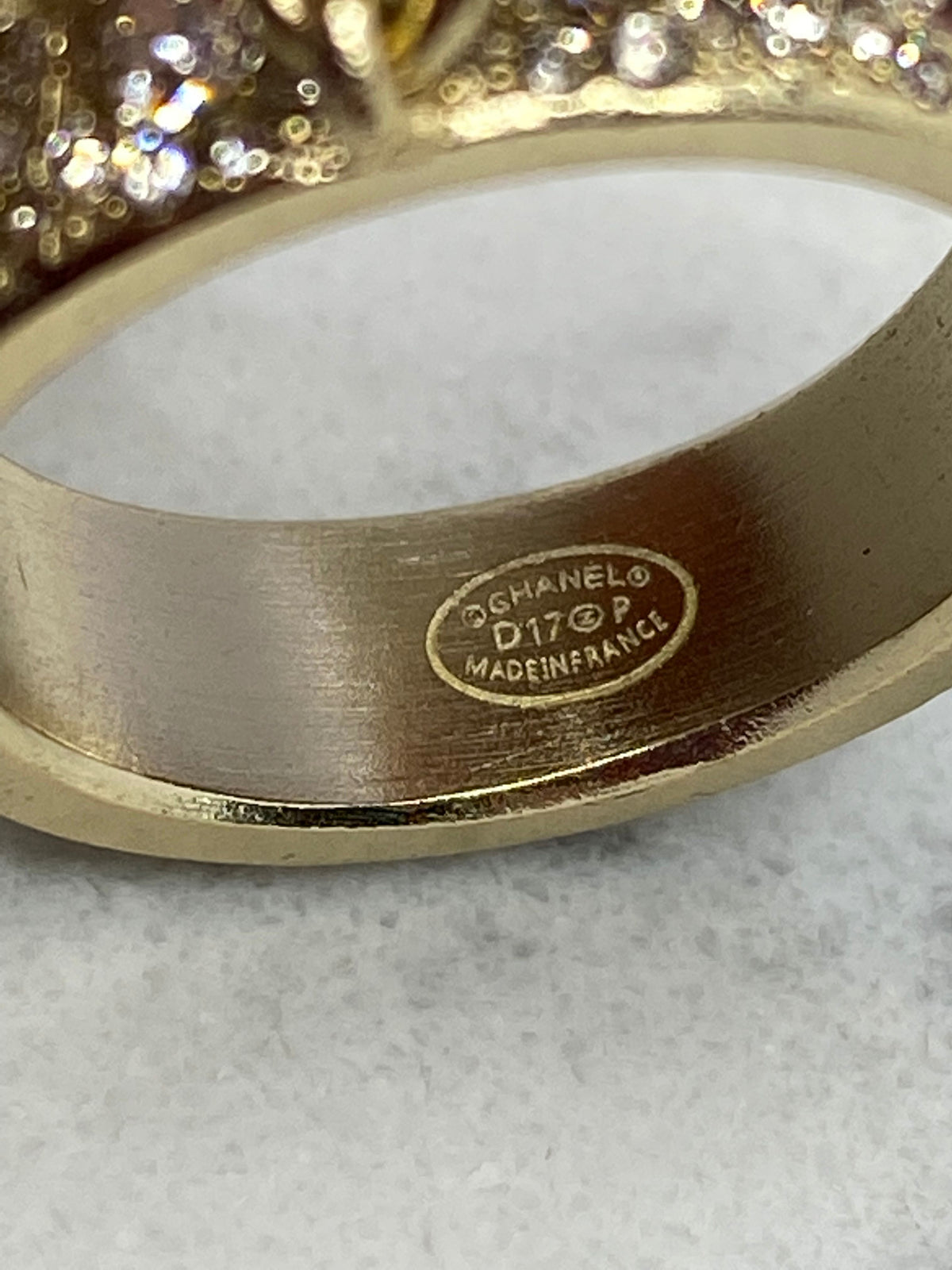 CHANEL CC 2017 Gold & Silver Tone Sun Moon Ring size 7 - USED