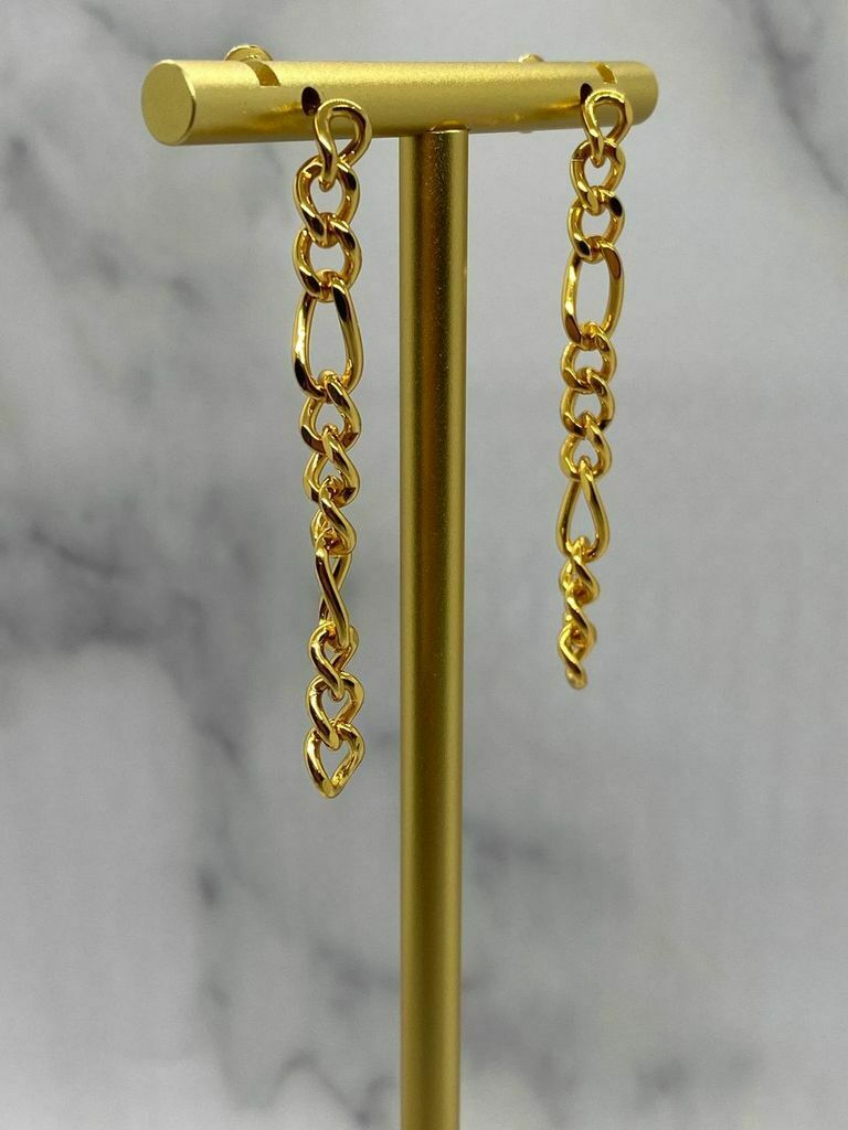 BOTTEGA VENETA Gold Tone Chain Convertible Earrings - Pre owned