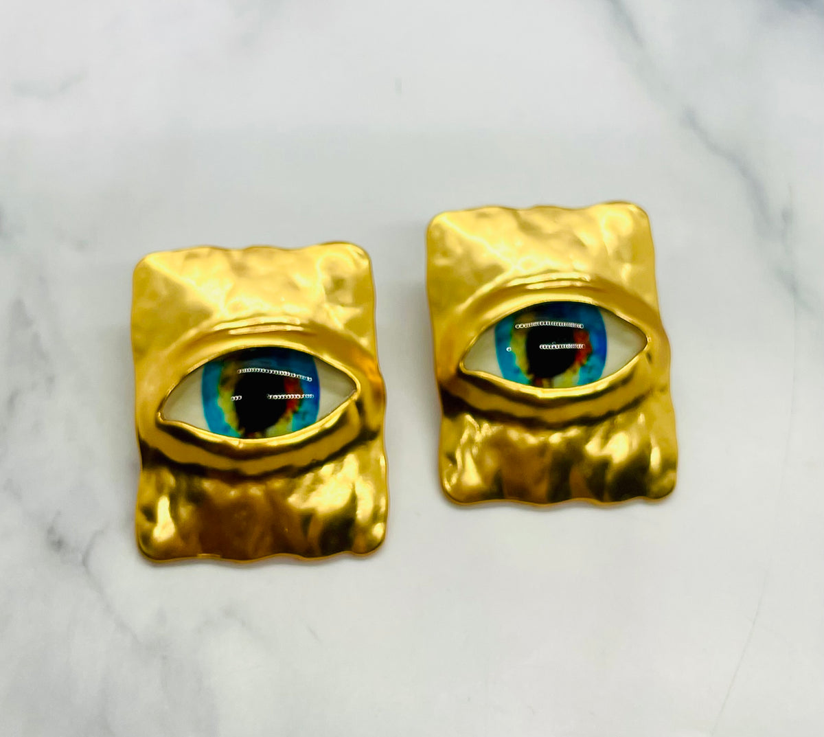SCHIAPARELLI Statement Eye Earrings - Pre owned
