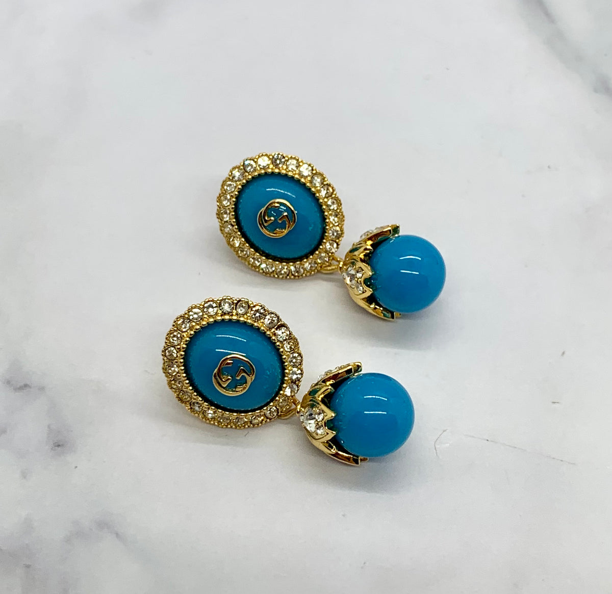GUCCI GG Pink Pendant Earrings - Pre owned