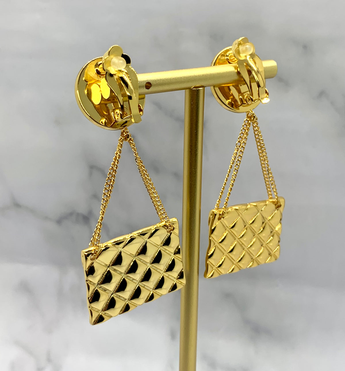 CHANEL CC Vintage Handbag Earrings - USED