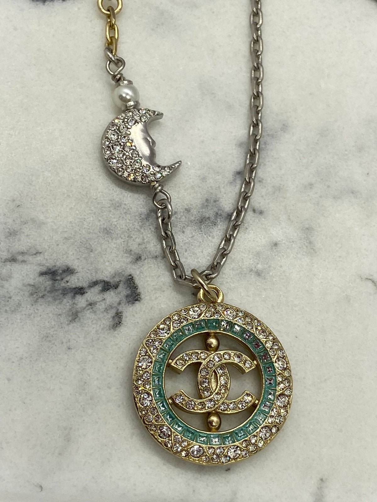 CHANEL CC Moon Rhinestone Necklace - Pre owned