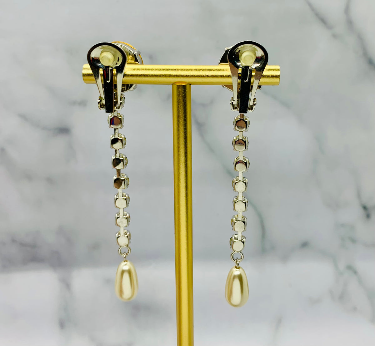 MIU MIU Blue Rhinestone Pendant Earrings - Pre owned