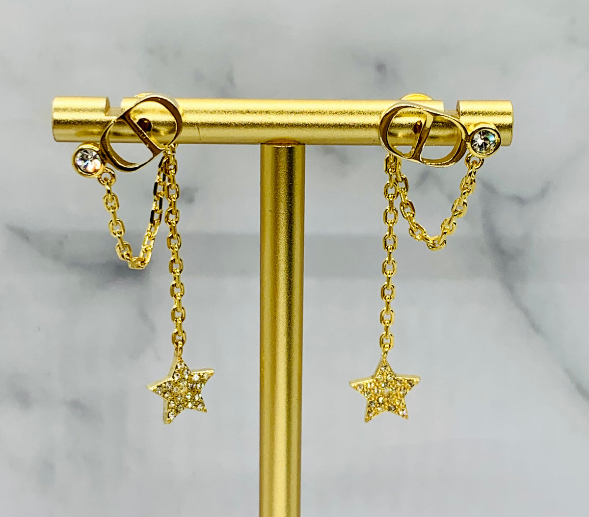 CHRISTIAN DIOR CD Chain Earrings - Pre owned