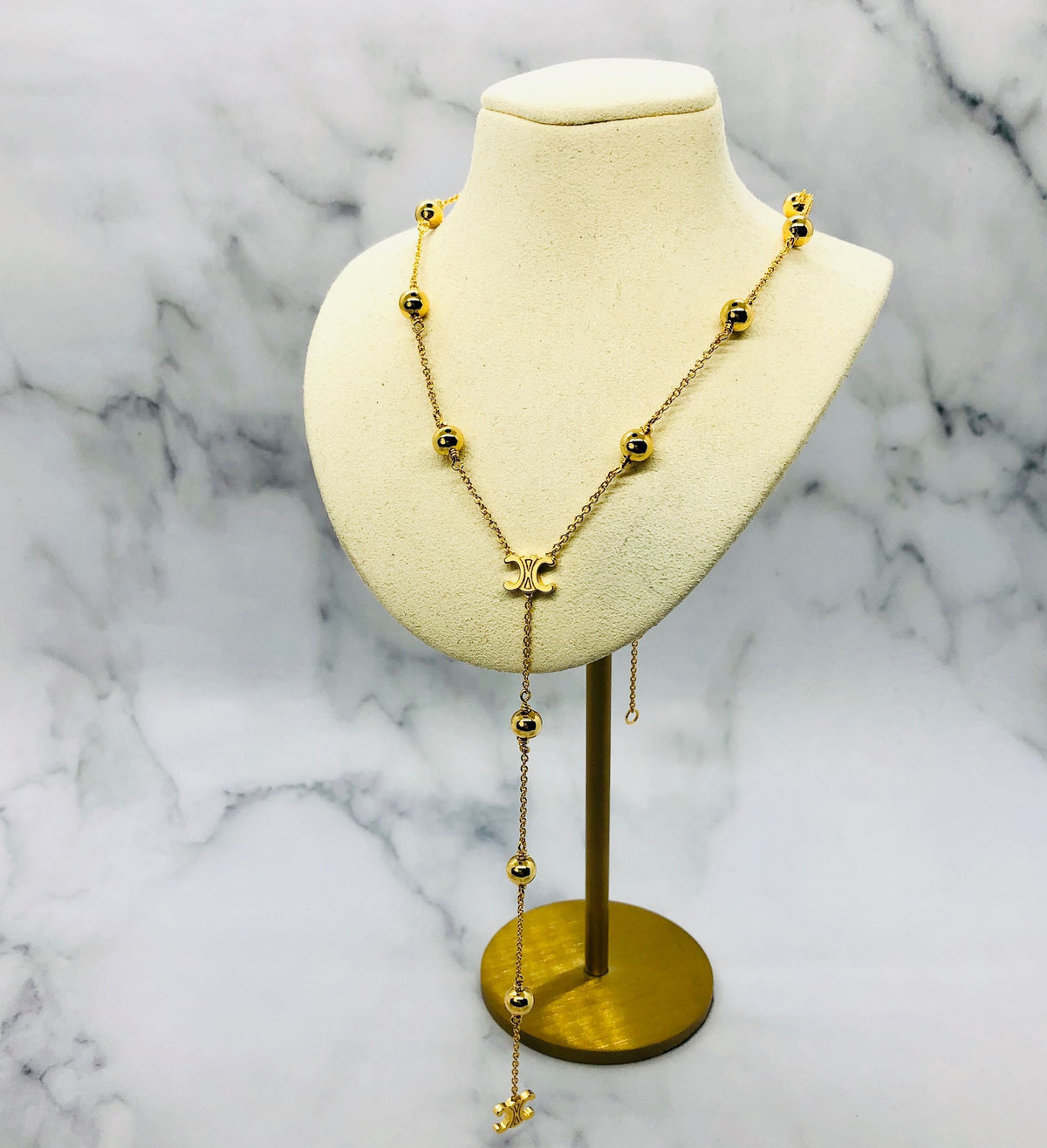 CELINE Monogram Lariat Necklace - Pre owned