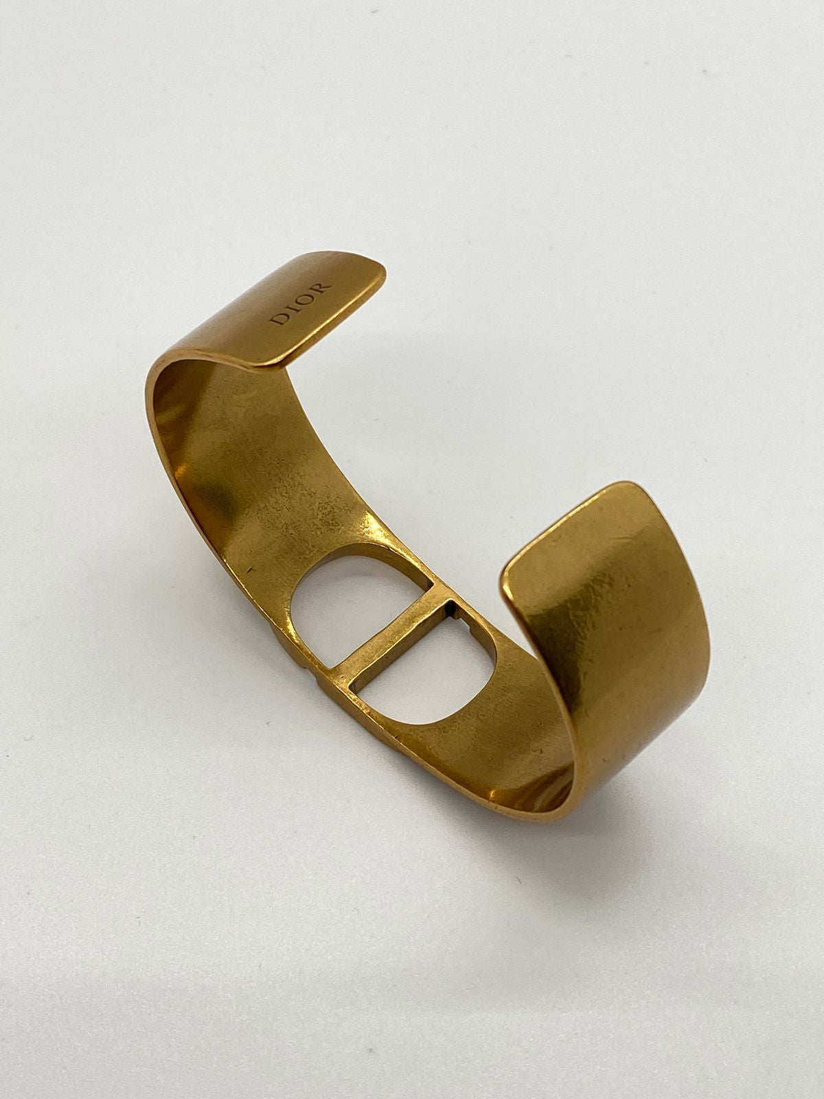 CHRISTIAN DIOR CD Brass Tone Cuff Bracelet - Pre owned