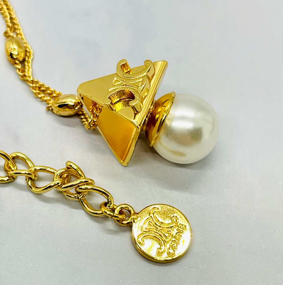 CELINE Pyramid Pendant Necklace - Pre owned