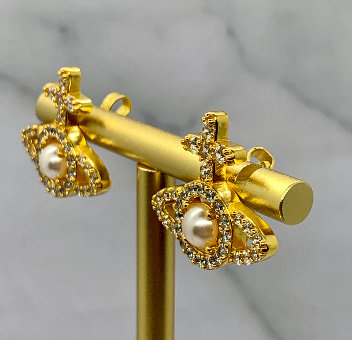 VIVIENNE WESTWOOD Orb Rhinestone Earrings - Pre owned