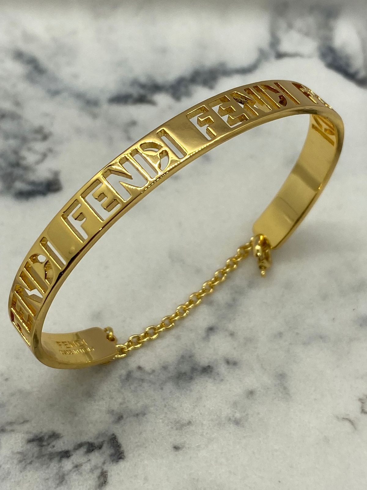 FENDI Gold Tone Monogram Bracelet - Pre owned