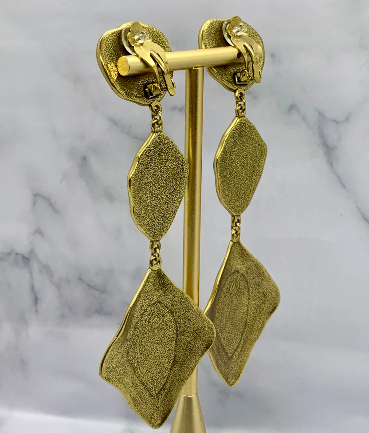 YSL YVES SAINT LAURENT Statement Clip On Earrings - Pre owned