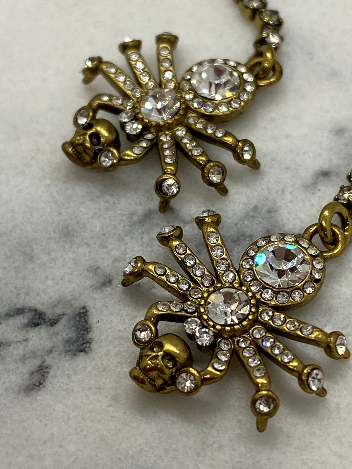 ALEXANDER McQUEEN Rhinestone Spider Pendant Earrings - Pre owned