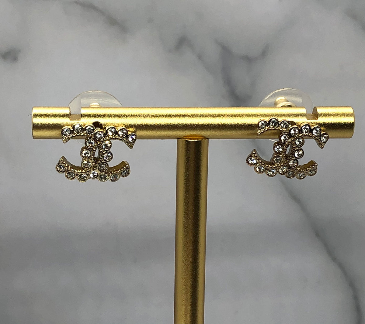 CHANEL CC Rhinestone Earrings - Pre owned