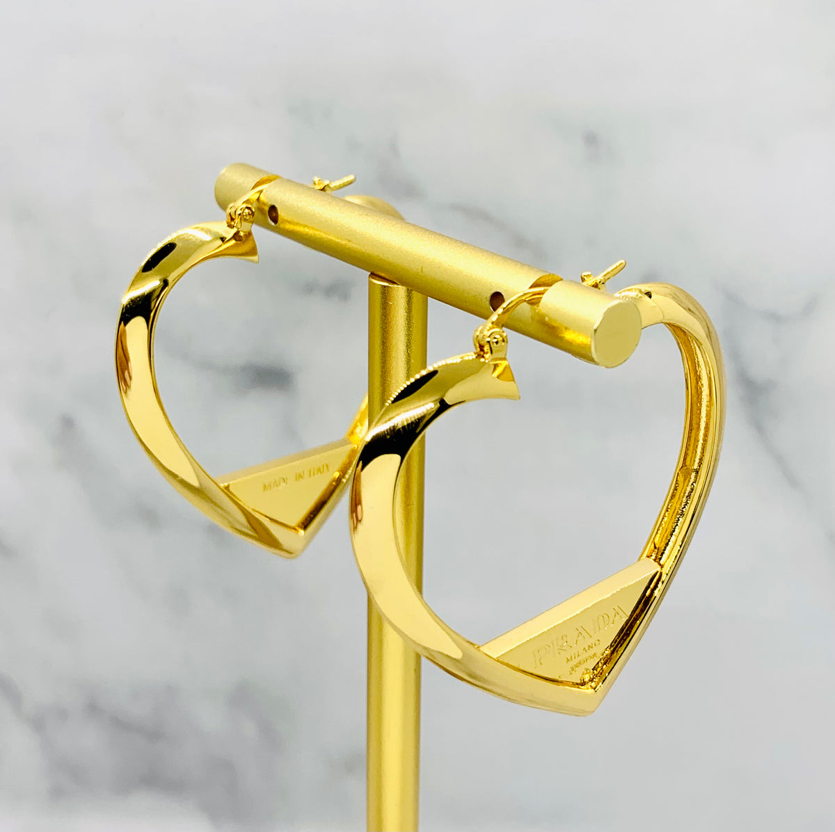 PRADA Heart Hoop Earrings - Pre owned