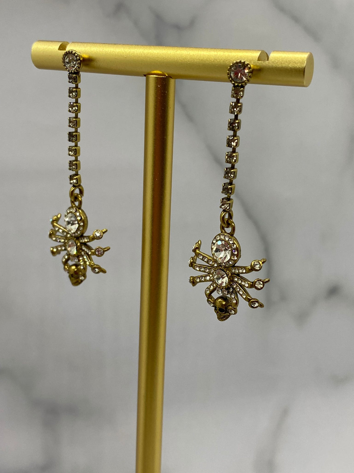 ALEXANDER McQUEEN Rhinestone Spider Pendant Earrings - Pre owned