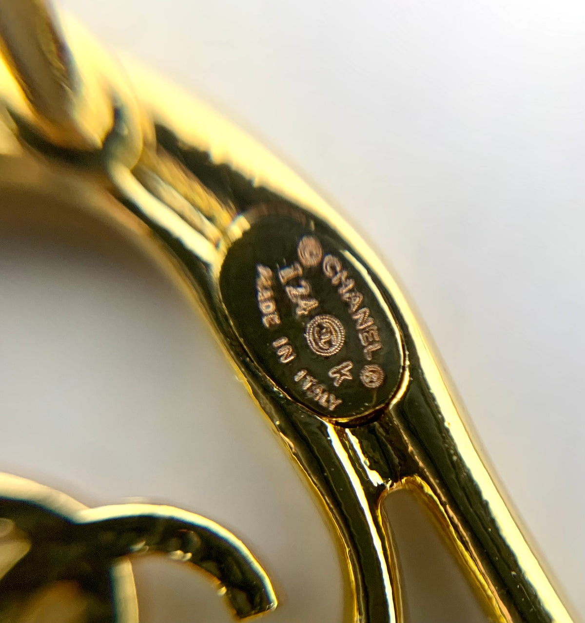 CHANEL CC Gold Tone Earrings - USED