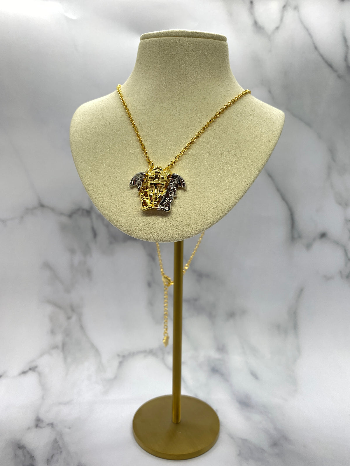 VERSACE Medusa Gold & Silver Tone Necklace - USED