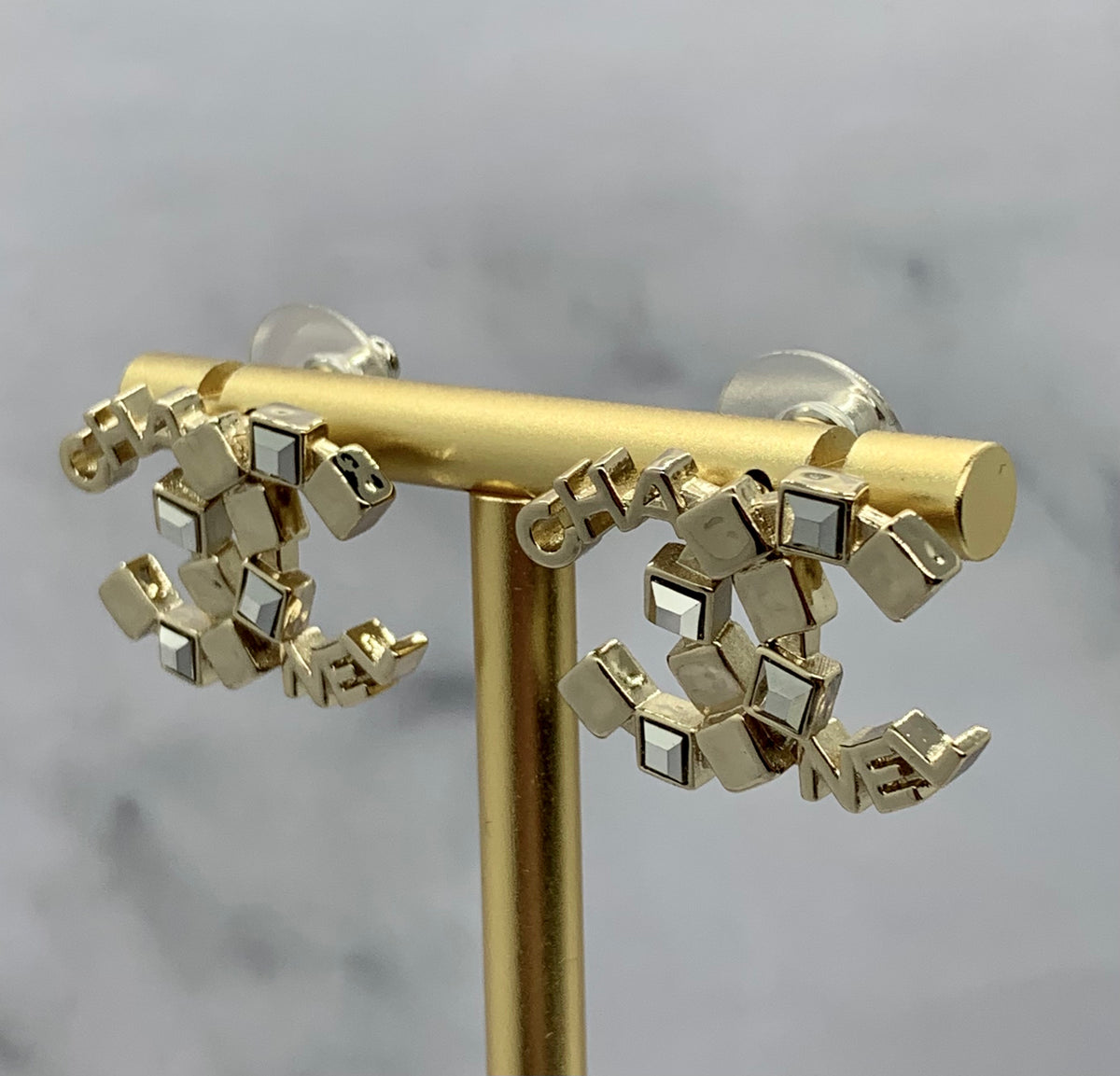 CHANEL CC Rhinestone Earrings - Pre owned