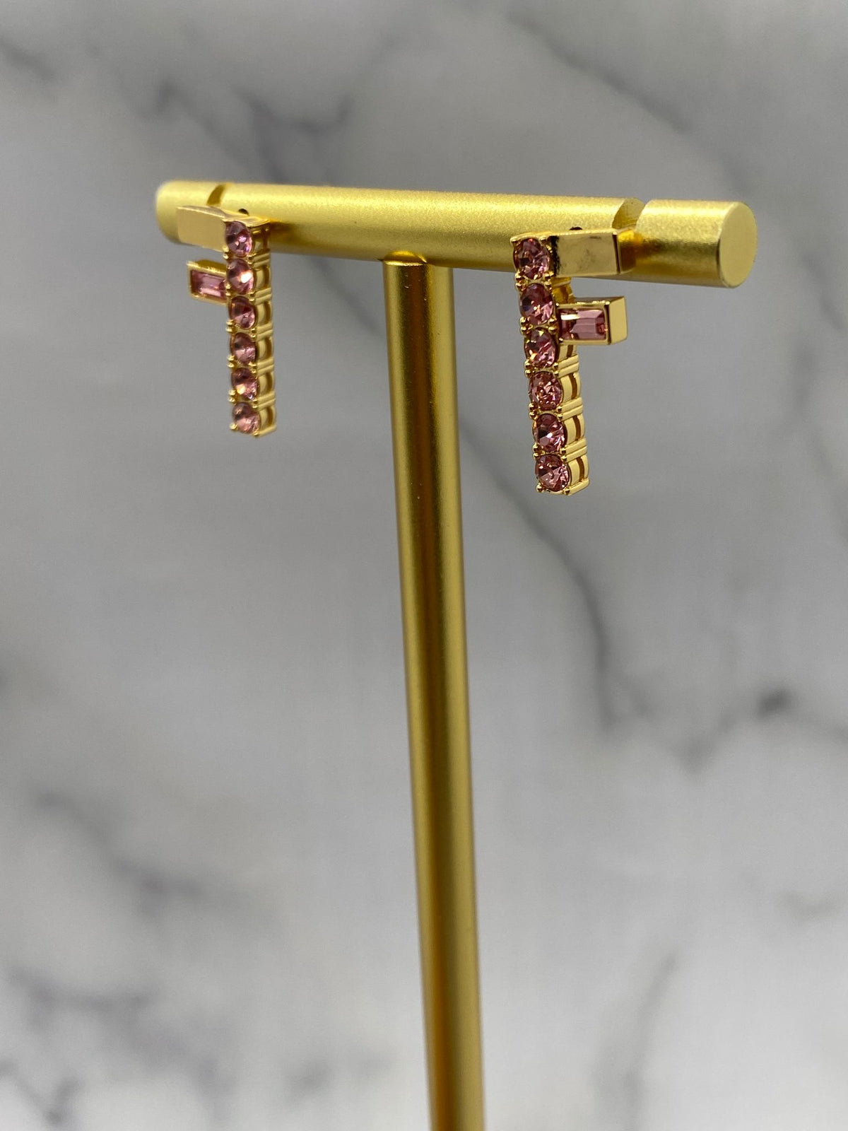 FENDI F Pink Rhinestone Earrings - Pre owned