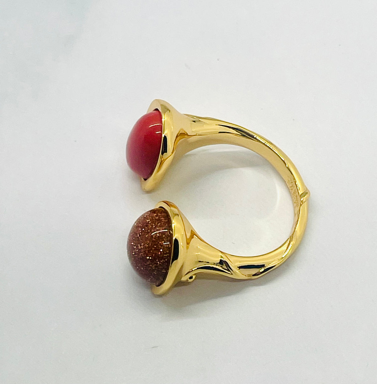 LOEWE Red Stones Adjustable Ring Size 7 - Pre owned