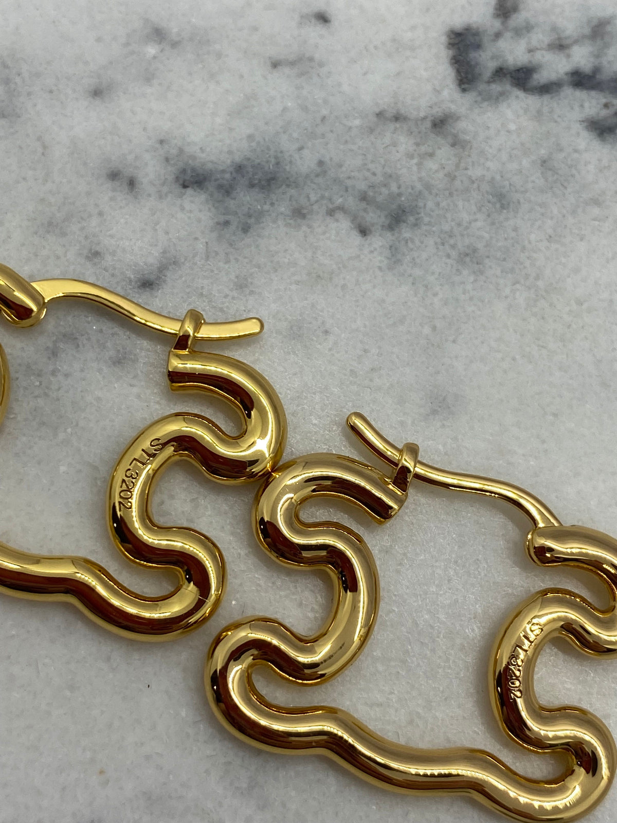 CELINE Monogram Shape Hoop Earrings - Pre owned