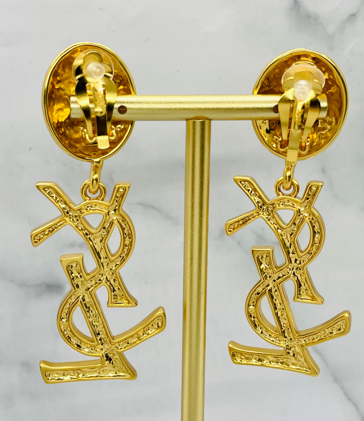 YSL YVES SAINT LAURENT Rhinestone Statement Earrings - Pre owned