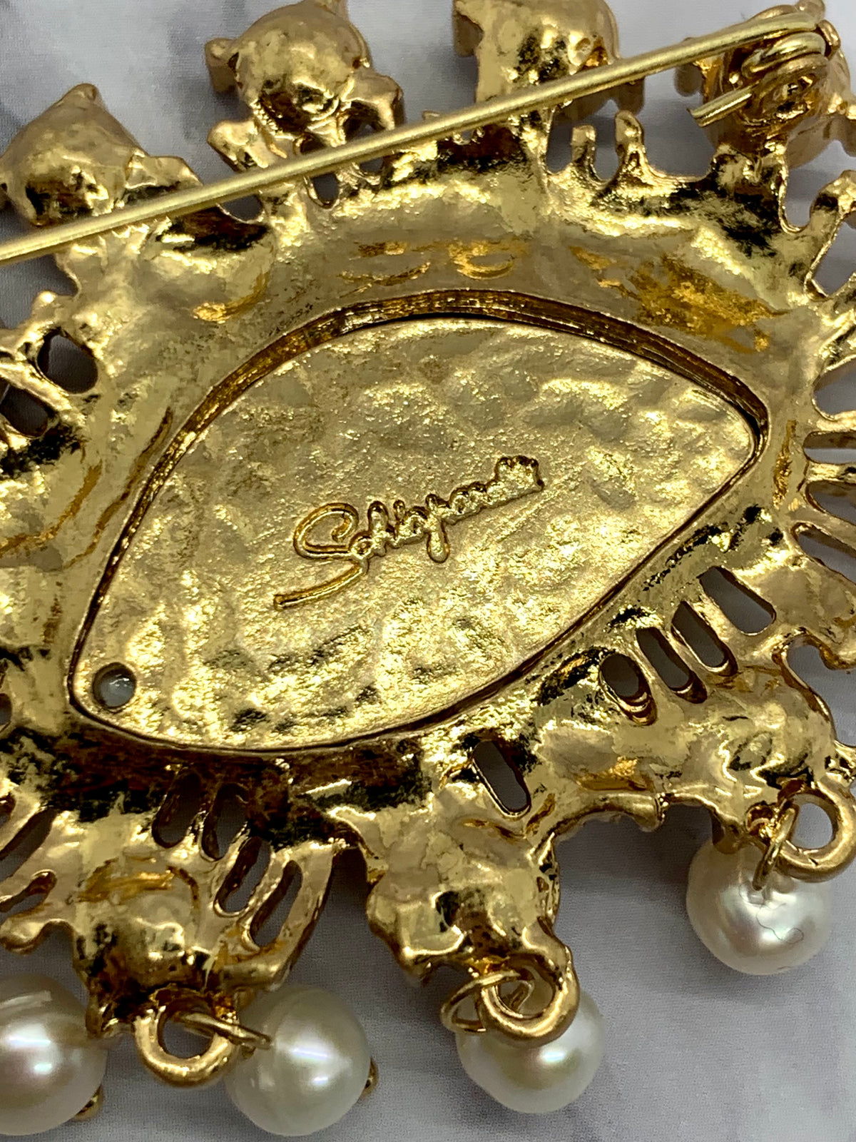 SCHIAPARELLI Statement Eye Brooch Pin - Pre owned