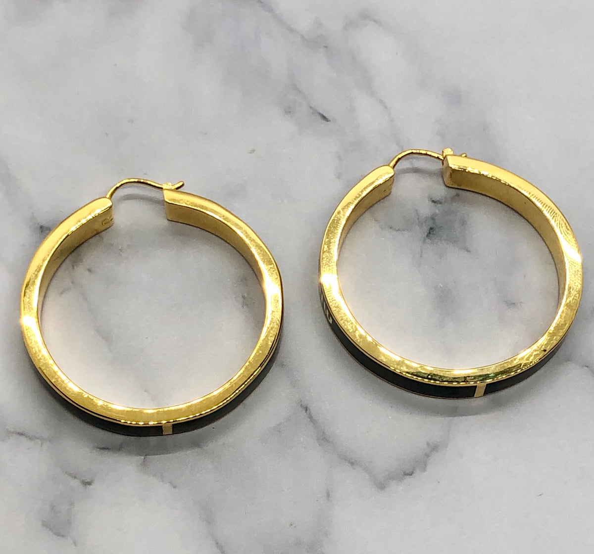 MIU MIU Black Hoop Earrings - Pre owned