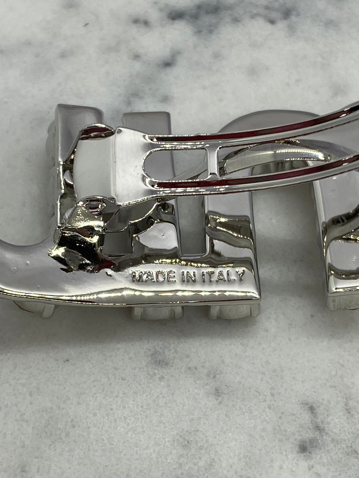 MIU MIU Silver Tone Rhinestone Hair Barrette Clip - Pre owned