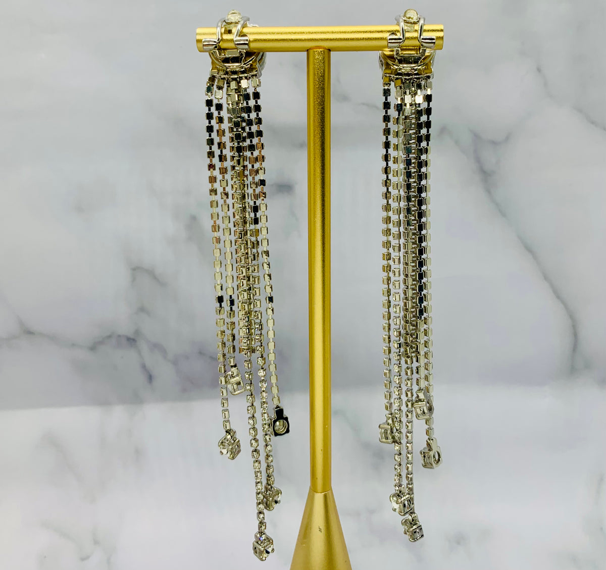 MIU MIU Rhinestone Clip On Earrings - Pre owned