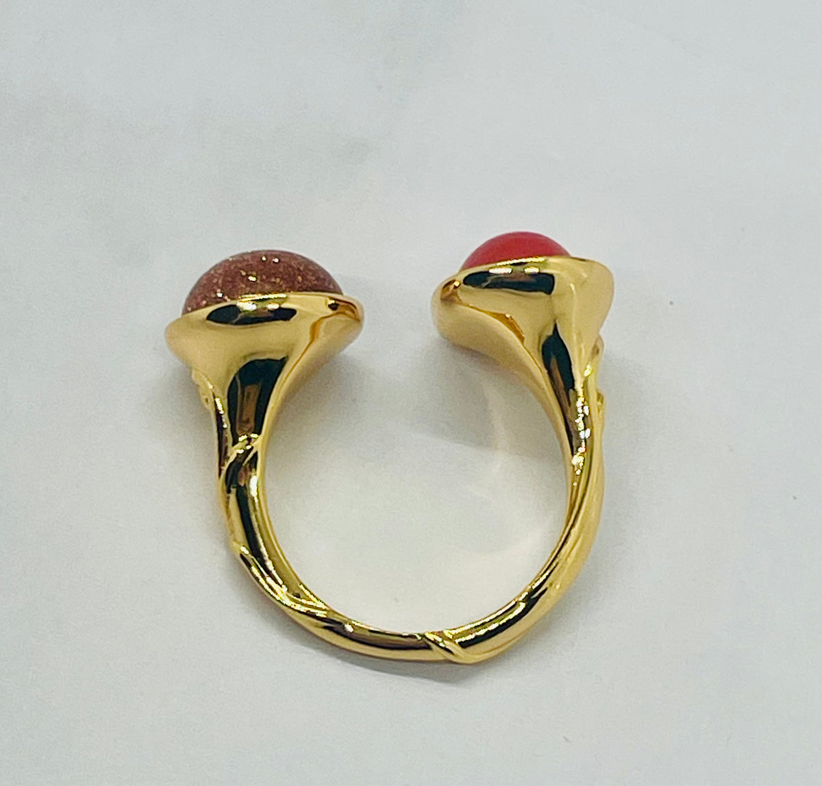 LOEWE Red Stones Adjustable Ring Size 7 - Pre owned