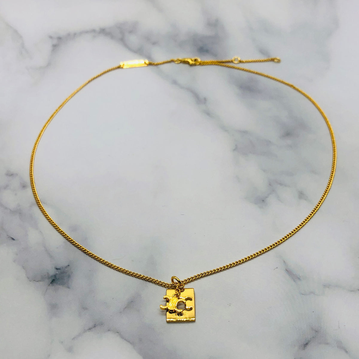 CELINE Monogram Pendant Necklace - Pre owned