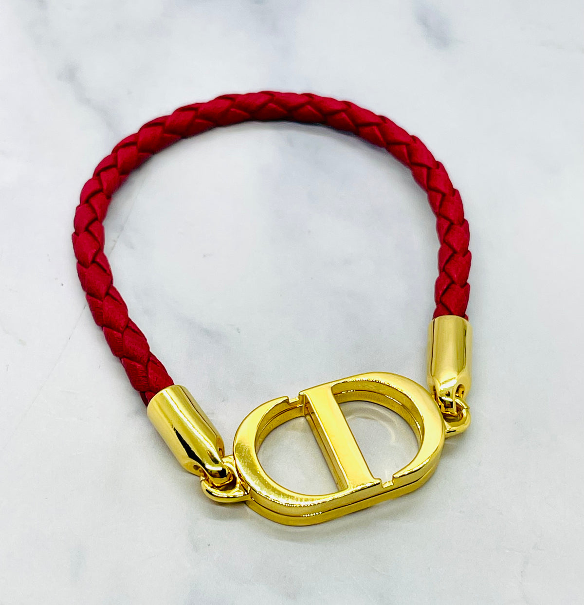 CHRISTIAN DIOR CD Red Cord Bracelet - Pre owned