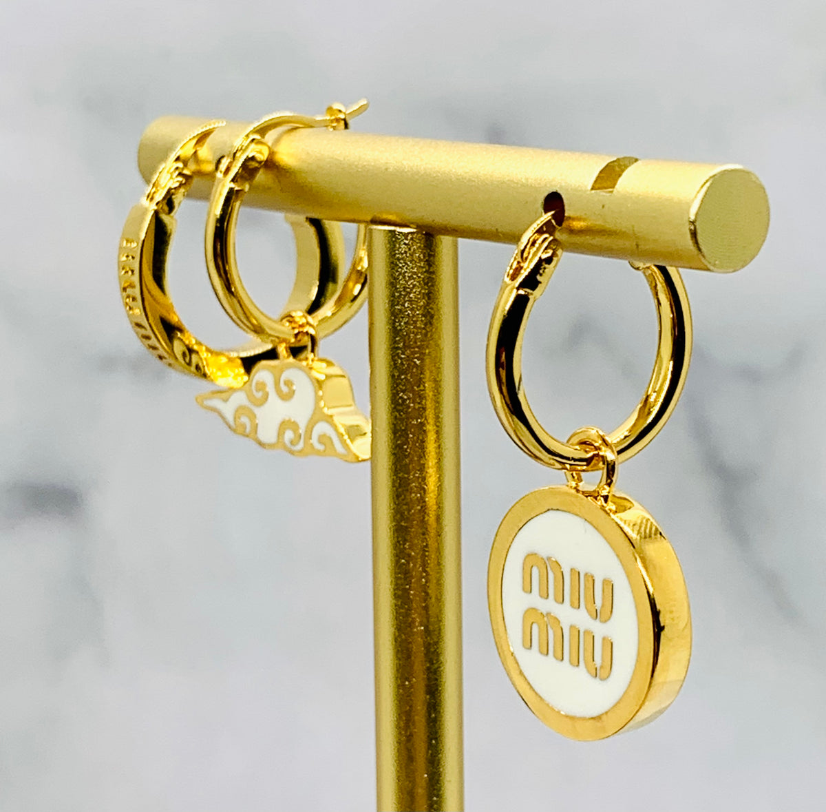 MIU MIU Enamel 3 Earrings Set - Pre owned