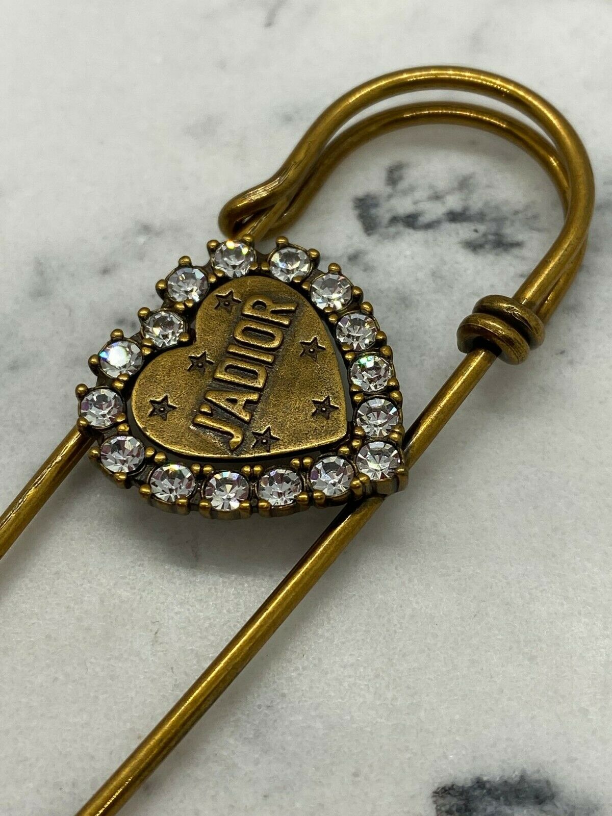 CHRISTIAN DIOR J'Adior Heart Safety Pin Brooch - Pre owned