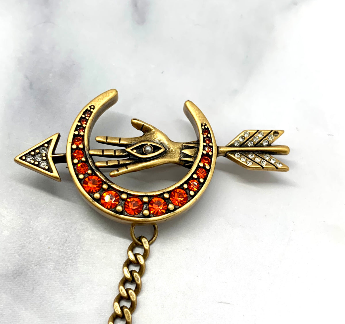 ALEXANDER MCQUEEN Hanging Chain Charm Brooch Pin - Pre owned