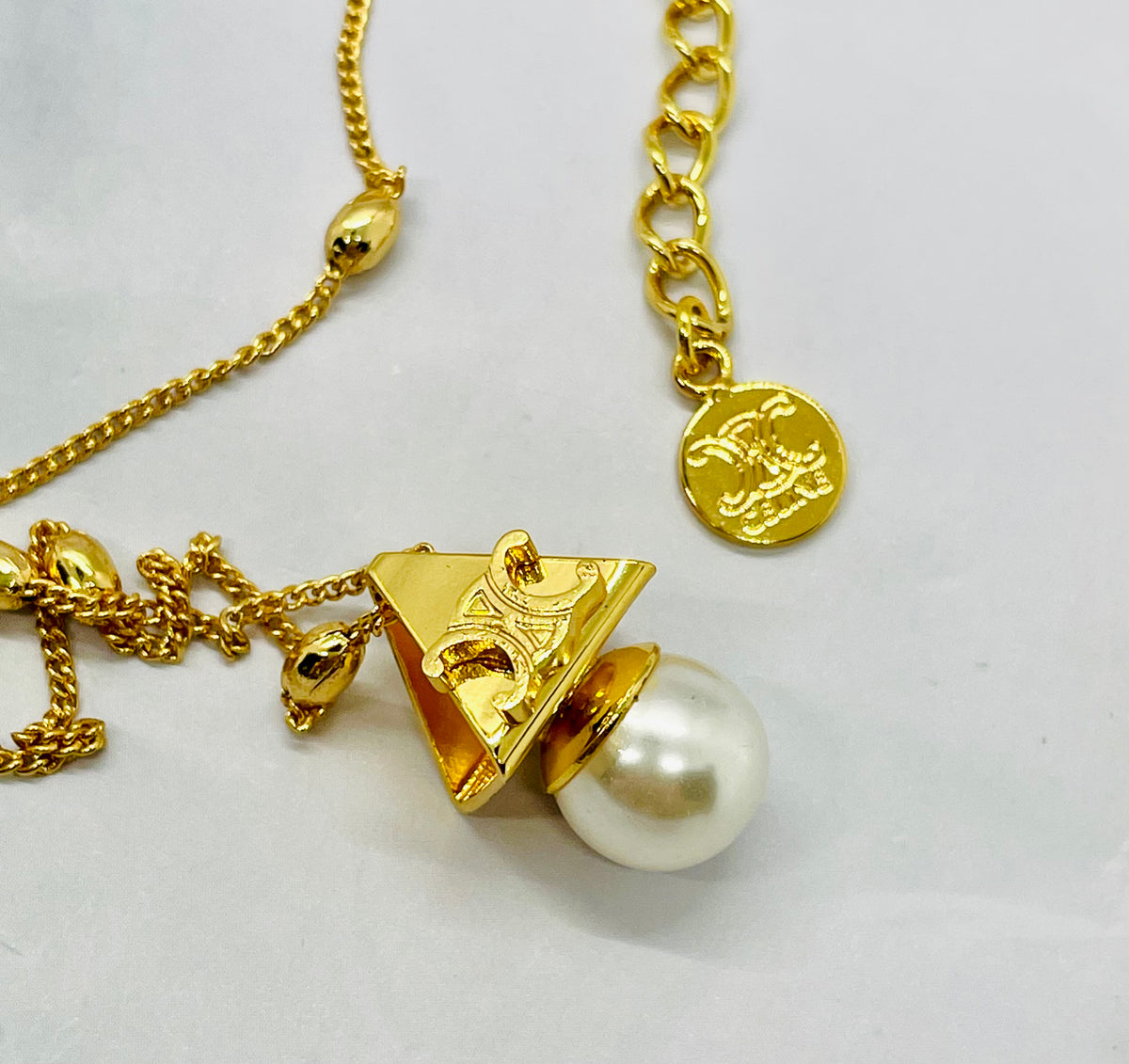 CELINE Pyramid Pendant Necklace - Pre owned