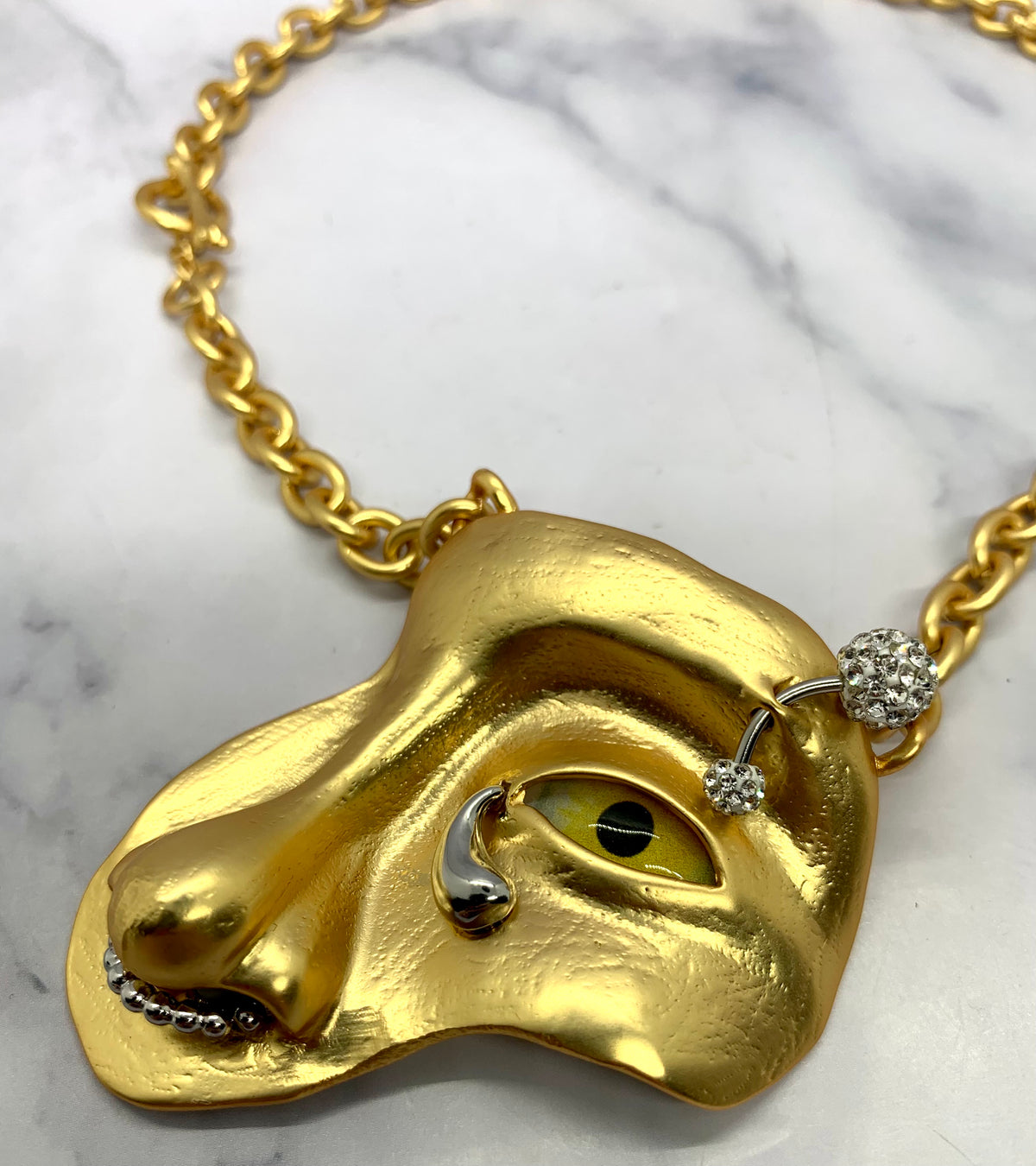 SCHIAPARELLI Crying Face Statement Necklace - Pre owned