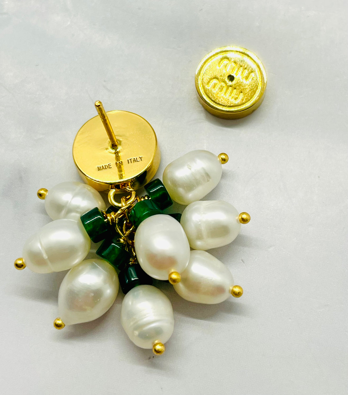 MIU MIU Pearl Cluster Pendant Earrings - Pre owned