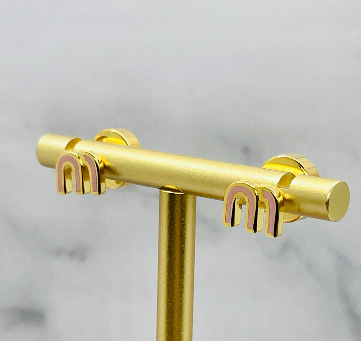 MIU MIU Pink Monogram Earrings - Pre owned
