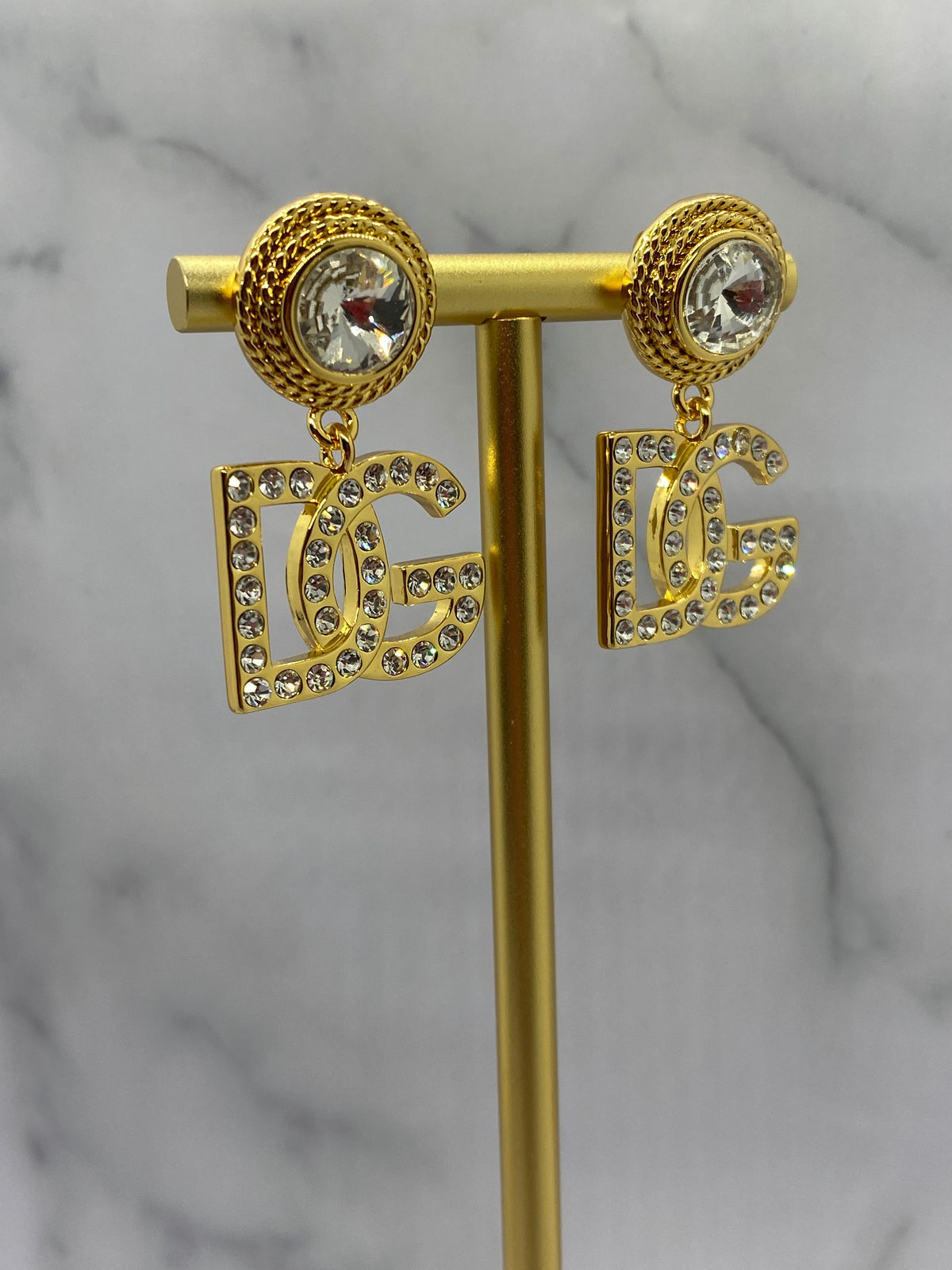 DOLCE & GABBANA Rhinestone Pendant Earrings - Pre owned