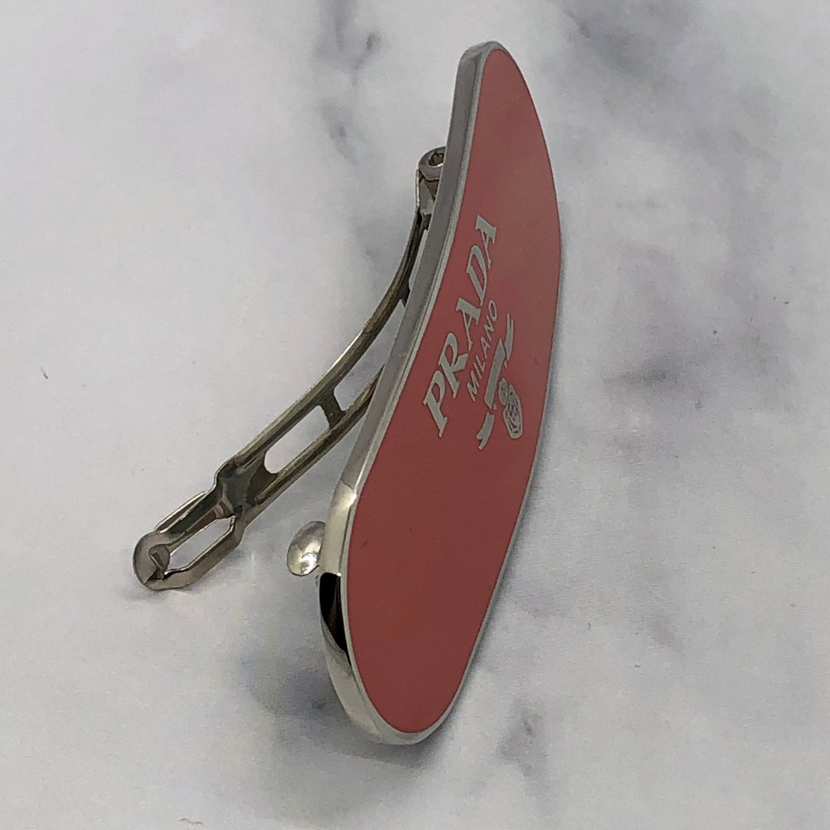 PRADA Dusty Rose Metal Barrette Hair Clip - Pre owned