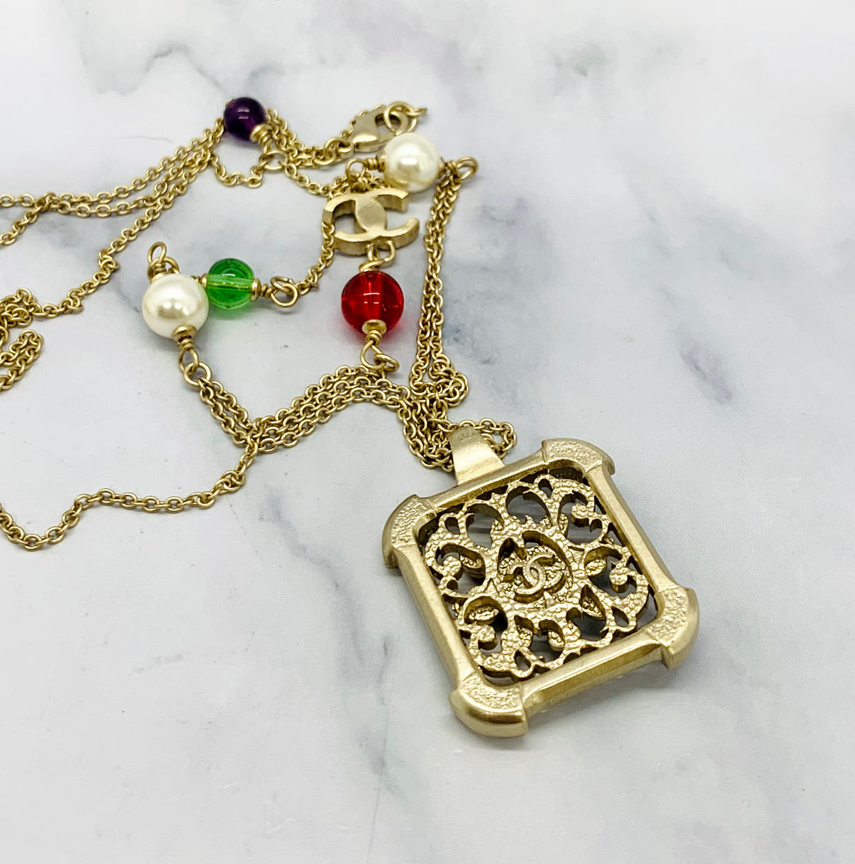 CHANEL CC Pendant Necklace - USED
