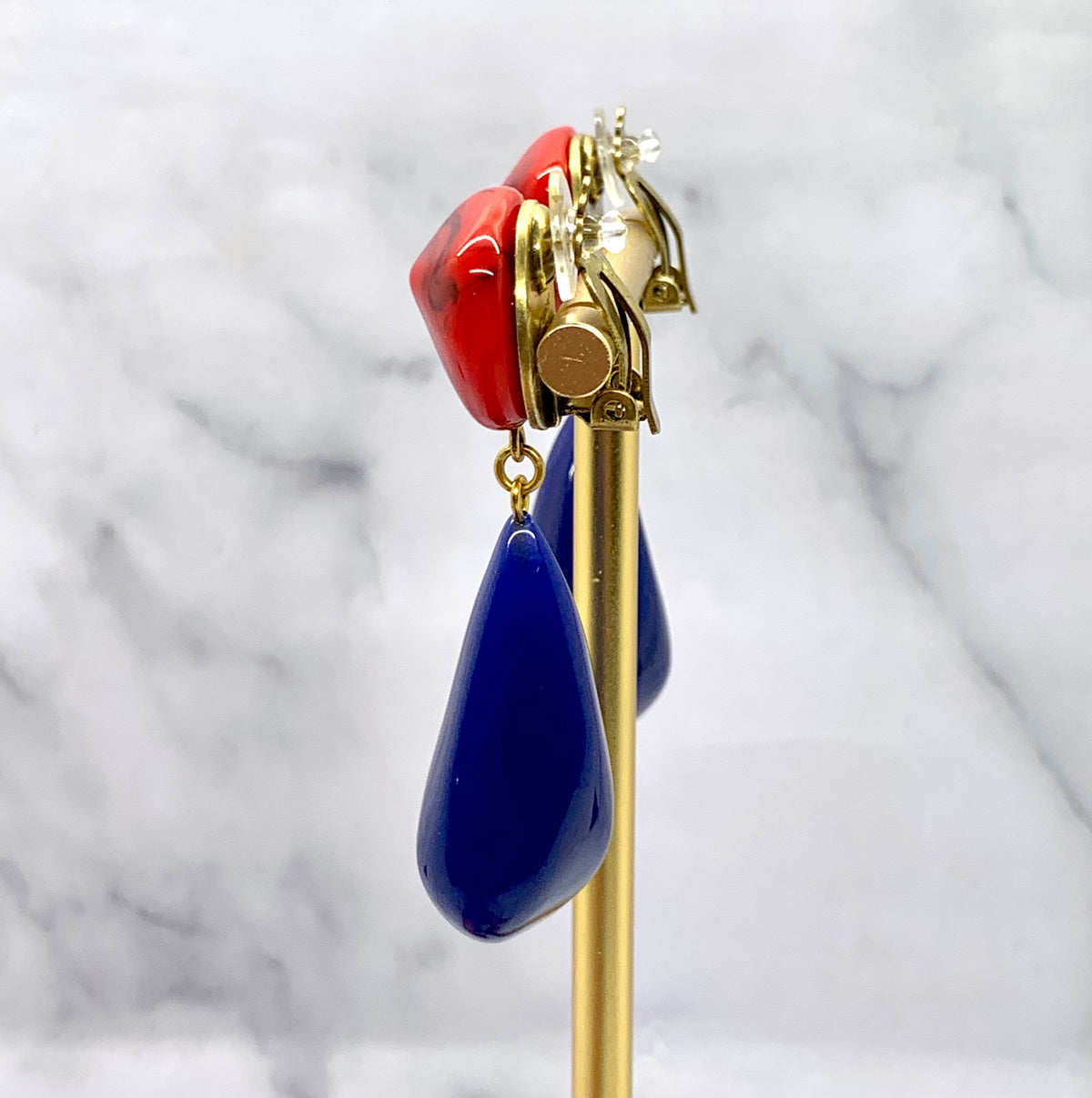 YSL YVES SAINT LAURENT Colorful Stone Earrings - Pre owned