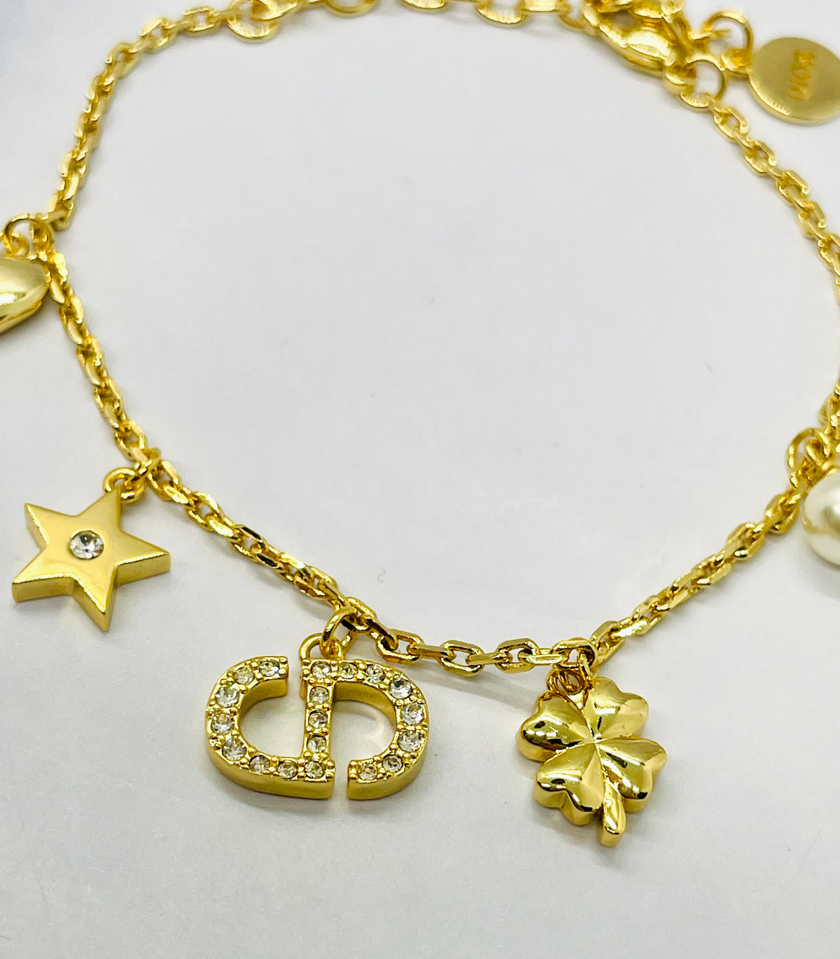CHRISTIAN DIOR CD Chain Charms Bracelet - Pre owned