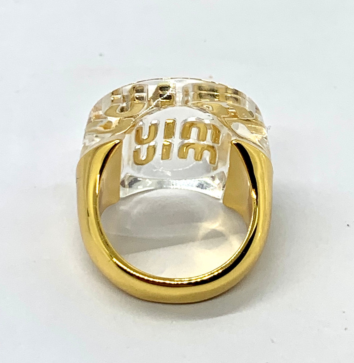 MIU MIU Clear Monogram Ring Sz 7 - Pre owned