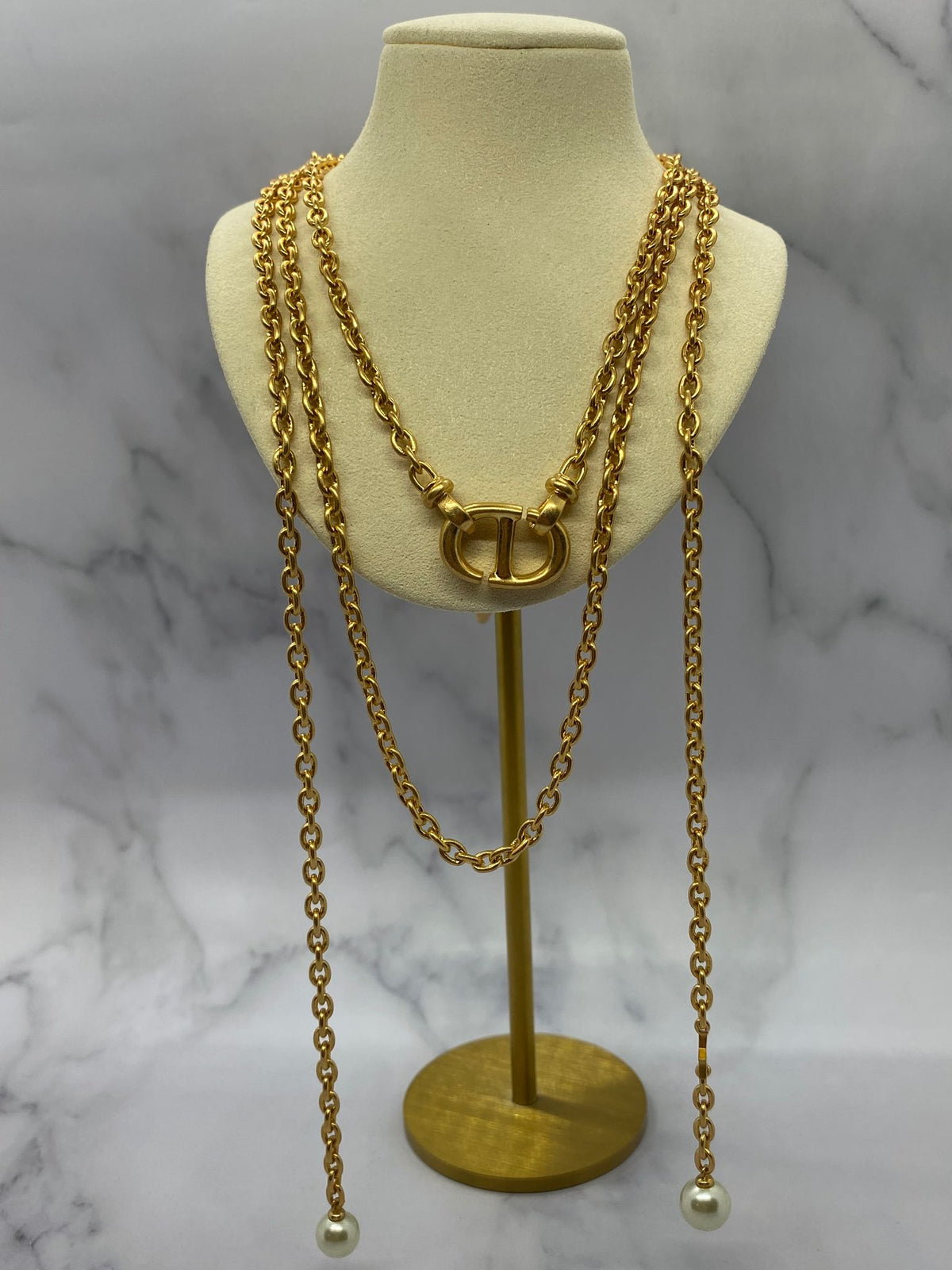CHRISTIAN DIOR CD Layered Statement Necklace - Pre owned