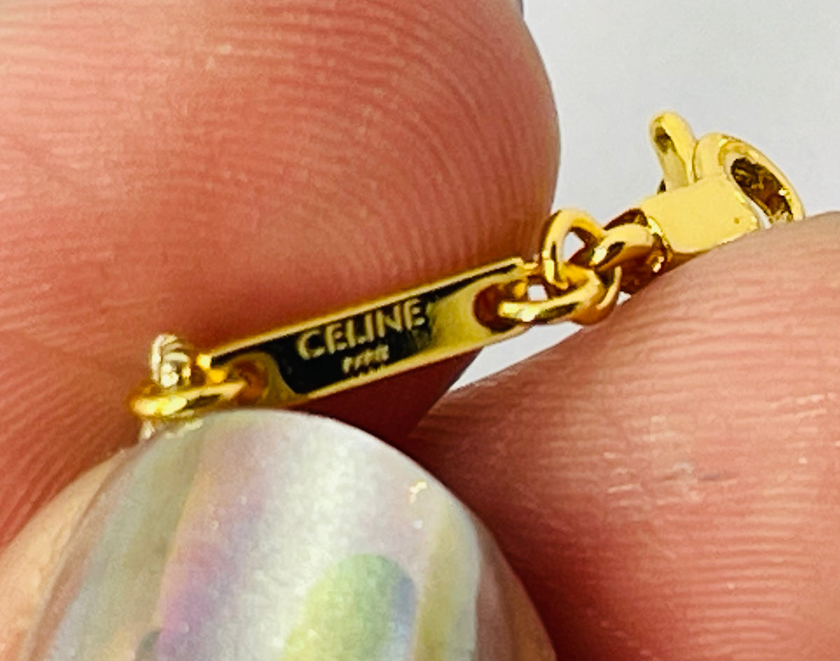 CELINE Faux Pearl Monogram Bracelet - Pre owned
