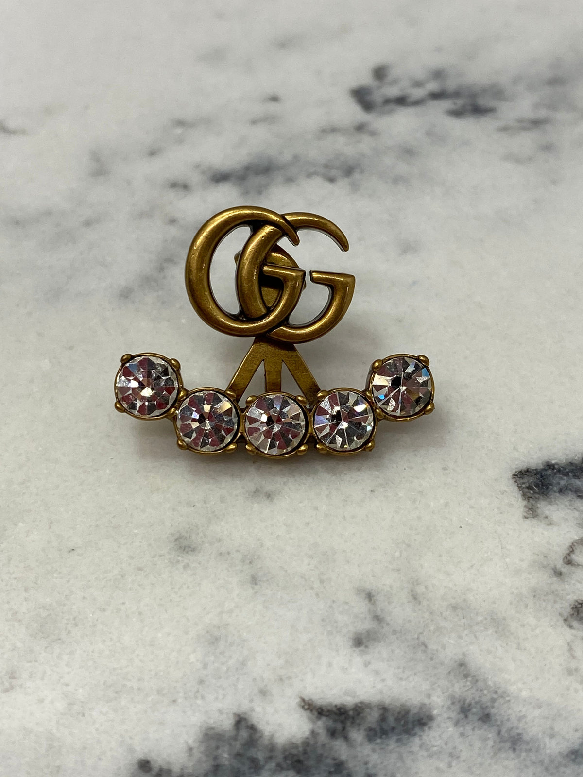 GUCCI GG Single Rhinestone Earring - Pre owned